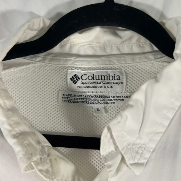 Columbia PFG Shirt Men's XL White Button Up Short Sleeve Mesh Lined Fishing - Picture 5 of 12